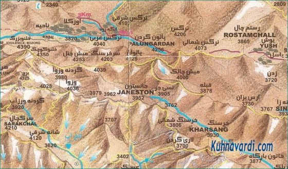 موقعیت قله جانستون (نقشه علی مقیم)