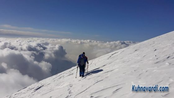قله شاه نشین از امامزاده داود - مسیر زمستانه