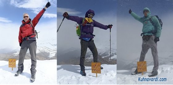 قله گلرد - گروه نشاط زندگی، از راست: نیما اسماعیلی، مجتبی مرادی و مسعود زمانپور