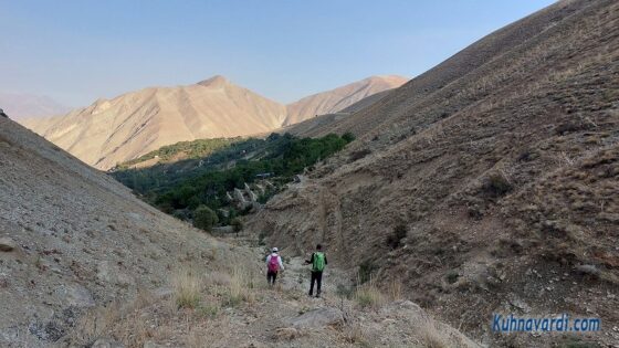 انتهای دره. ورود به مسیر باغ ها