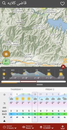 پیش بینی وضعیت جوی قاضی کلایه. اپ ویندی